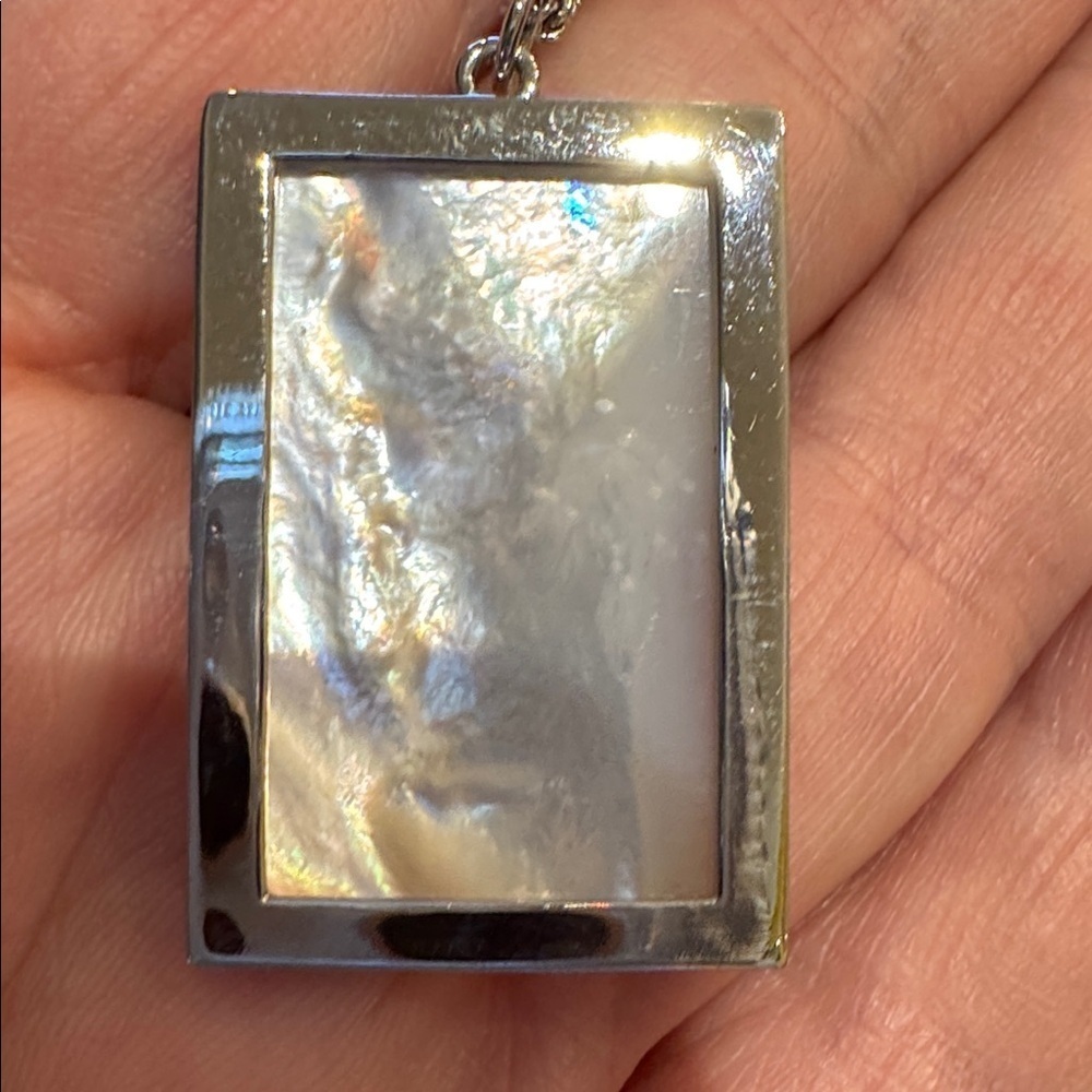 BB Lila Silver Necklace | Mother of Pearl Pendant | NWOT - Picture 3 of 6